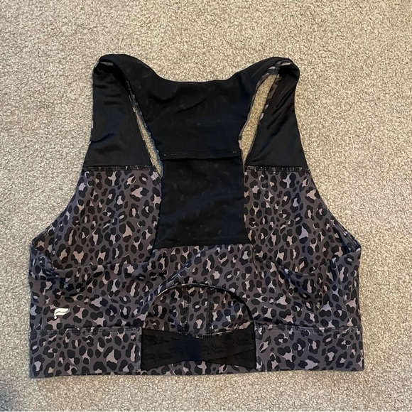 Fabletics Sports Bra Gray & Black Cheetah Print L - Picture 3 of 6